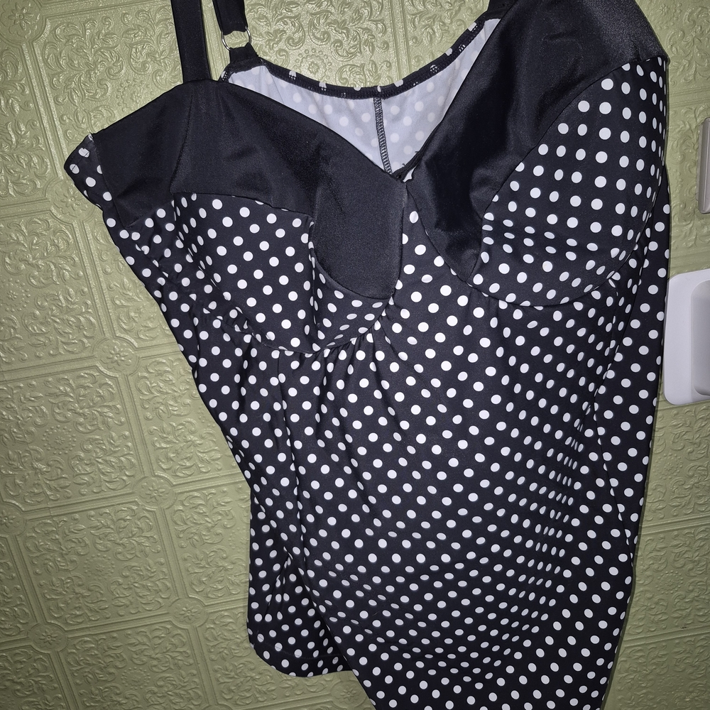 Always For Me Black and White Polka Dot Swimsuit